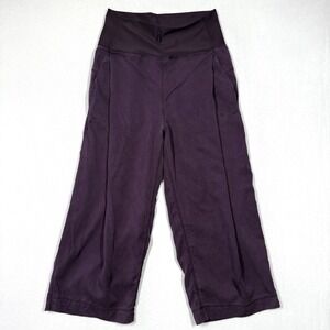 Lululemon Pants Womens 6 Tranquility Pant Wide Leg Pull On Tencel Black Cherry